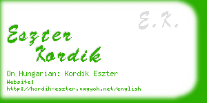 eszter kordik business card